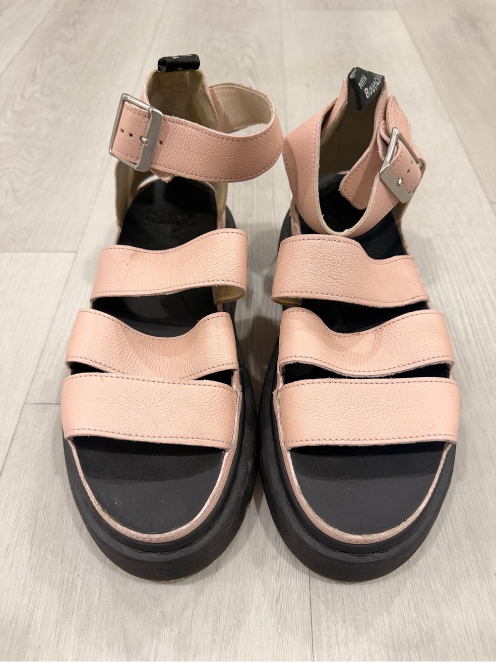 Dr Martens Clarissa II Quad Pink Leather Platform Sandals Size 9 Women